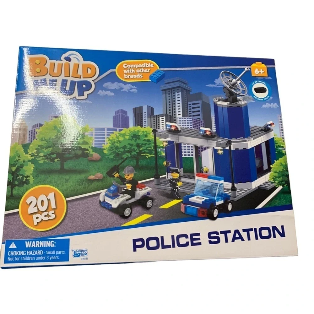 Build Me Up Police Station 201-Piece Building Set Ages 6+ New In Box Lego